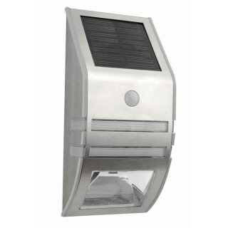 REV LED Solar Wandleuchte Silber IP44 40lm Tageslicht 6000K kaltweiß Sensor