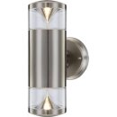 Globo LED Außenwandleuchte Carme Silber IP44 2 x 5W...