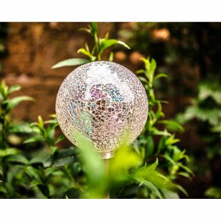 Gartenkugel Glas Globe Ø130mm Miracle Mosaic Weiß