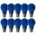 10 x Merkur LED Filament A60 Birne 4W E27 20lm farbig Blau