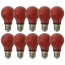 10 x Merkur LED Filament A60 Birne 4W E27 28lm farbig Rot