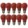 10 x Merkur LED Filament A60 Birne 4W E27 28lm farbig Rot