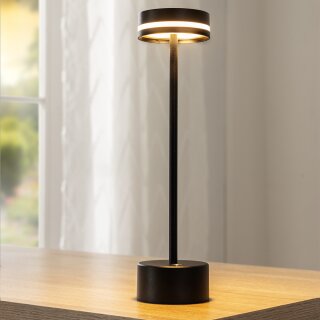 Müller-Licht LED Akku Tischleuchte Schwarz 3W 250lm CCT 3000K/4000K/6000K Dimmbar