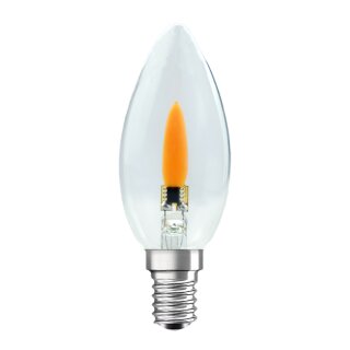 LED Filament Leuchtmittel Kerze 1W E14 klar Flackerlicht Feuer