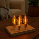 LED Filament Leuchtmittel Windstoßkerze 1W E14 klar...