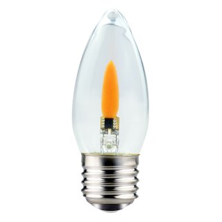 LED Filament Leuchtmittel Kerze 1W E27 klar Flackerlicht Feuer