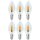 6 x LED Filament Leuchtmittel Kerze 1W E14 klar Flackerlicht Feuer