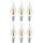 6 x LED Filament Leuchtmittel Windstoßkerze 1W E14 klar Flackerlicht Feuer