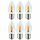 6 x LED Filament Leuchtmittel Kerze 1W E27 klar Flackerlicht Feuer