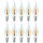 10 x LED Filament Leuchtmittel Windstoßkerze 1W E14 klar Flackerlicht Feuer