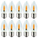 10 x LED Filament Leuchtmittel Kerze 1W E27 klar...