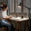 Ledvance LED Tischlampe Anbauleuchte Office Line Desk Retro Clip Schwarz 9W 900lm warmweiß 3000K stufenlose Dimmfunktion
