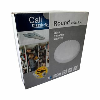 Cali Deckenleuchte Wandlampe Feuchtraum Weiß Ø27cm IP54 2 x 9W G23 1200lm Neutralweiß 4000K