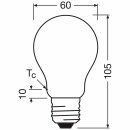 3 x Osram LED Filament A60 Birnenform 3,8W = 60W E27 matt 806lm warmweiß 2700K Ultra effizient