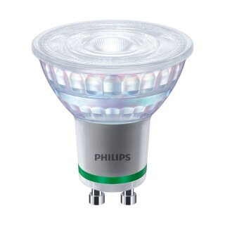 Philips LED Glas Reflektor 2,1W = 50W GU10 klar 375lm warmweiß 2700K 36° ultra effizient
