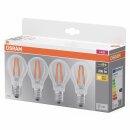 4 x Osram LED Filament A60 Birnen 7W = 60W E27 klar 806lm Warmweiß 2700K