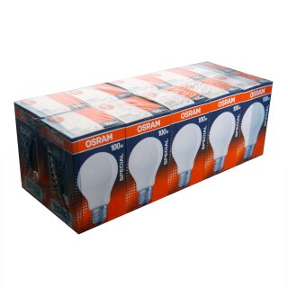 10 x Osram Glühbirne 100W E27 MATT Special Centra A FR Glühlampe 100 Watt Glühbirnen Glühlampen stoßfest