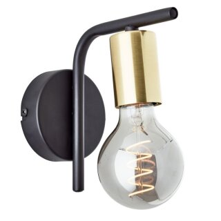 Brilliant Wandleuchte Spot Kerry Schwarz Gold max. 40W E27