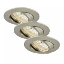 3 x Briloner LED Einbauleuchten rund Nickel Matt 3 x 4,8W...