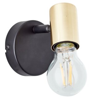 Brilliant Wandleuchte Lampe Kerry Spot Schwarz Gold max. 40W E27 schwenkbar