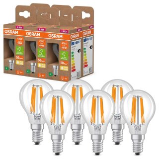 6 x Osram LED Filament P45 Tropfen 2,2W = 40W E14 klar 470lm warmweiß 2700K Ultra effizient