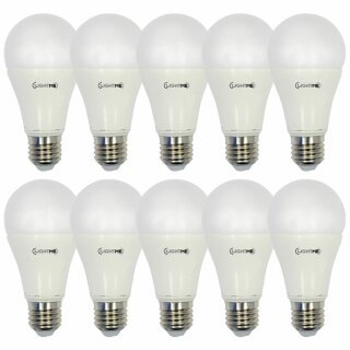 10 x LightMe LED Classic Birnenform 12W = 75W E27 1055lm warmweiß 2700K