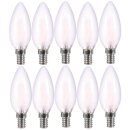 10 x LightMe LED Filament Leuchtmittel Kerze 4W = 40W E14...