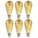6 x LightMe LED Filament Leuchtmittel Edison Vintage 4W =...