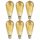 6 x LightMe LED Filament Leuchtmittel Edison Vintage 4W = 30W E27 Gold 320lm 2500K extra warmweiß