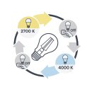 LightMe LED Mini-Panel Blattsilber Ø15cm Lampe 8W GX53 matt 650lm Click-CCT 2700K & 4000K per Lichtschalter