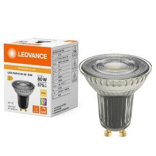 Ledvance LED Reflektor RM50 Glas 6,1W = 80W GU10 575lm Warmweiß 3000K Stufenlos Dimmbar Ra>97