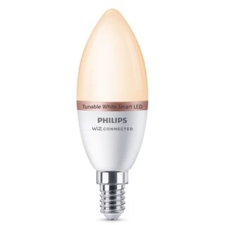 Philips WiZ Smart LED Kerze 4,9W = 40W E14 matt 470lm CCT 2700K - 6500K Dimmbar App Google Alexa Apple WiFi