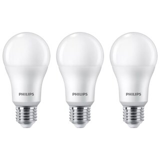 3 x Philips LED A65 Birnen 14W = 100W E27 matt 1521lm warmweiß 2700K 150°