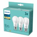 3 x Philips LED A65 Birnen 14W = 100W E27 matt 1521lm warmweiß 2700K 150°