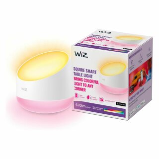 WiZ LED Smart Tischleuchte Squire Weiß 9W 620lm RGBTW 2200-6500K Dimmbar App Google Alexa WiFi Bluetooth