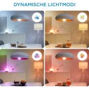 WiZ LED Smart Tischleuchte Squire Weiß 9W 620lm RGBTW 2200-6500K Dimmbar App Google Alexa WiFi Bluetooth