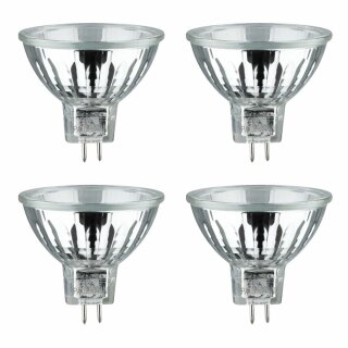 4 x Halogen MR16 Reflektor 50W GU5.3 12V klar 680lm warmweiß 2900K dimmbar