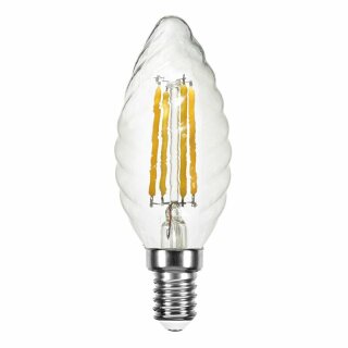 LED Filament Kerze 4,5W = 40W E14 klar gedreht 470lm warmweiß 2700K Ra>90