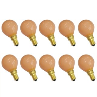 10 x Tropfen Glühbirne 15W E14 Terracotta Flame Glühlampe...