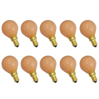 10 x Tropfen Glühbirne 15W E14 Terracotta Flame Glühlampe 15 Watt Glühbirnen Glühlampen