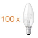 100 x Glühbirne Kerze 60W E14 klar Glühlampe 60 Watt Glühbirnen Glühlampen Kerzen