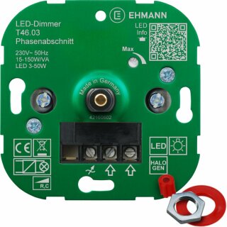 UP-Phasenabschnittdimmer LED 3-50W Halogen Glühlampen 15-150W/VA T46.03