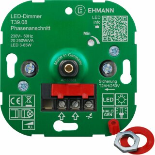 UP-Phasenanschnittdimmer LED 3-85W Halogen Glühlampen 20-250W/VA T39.08