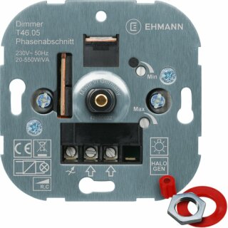 UP-Phasenabschnittdimmer Druck / Wechsel für Glühlampen & Halogenlampen 20-550W/VA T46.05