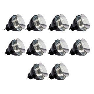 10 x Paulmann Halogen Reflektor Akzent 35W GU4 12V 35mm Schwarz flood 30°