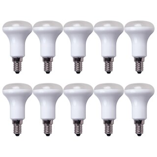 10 x LED Leuchtmittel Reflektor R50 5W fast 40W E14 Matt flood 120° warmweiß 2700K