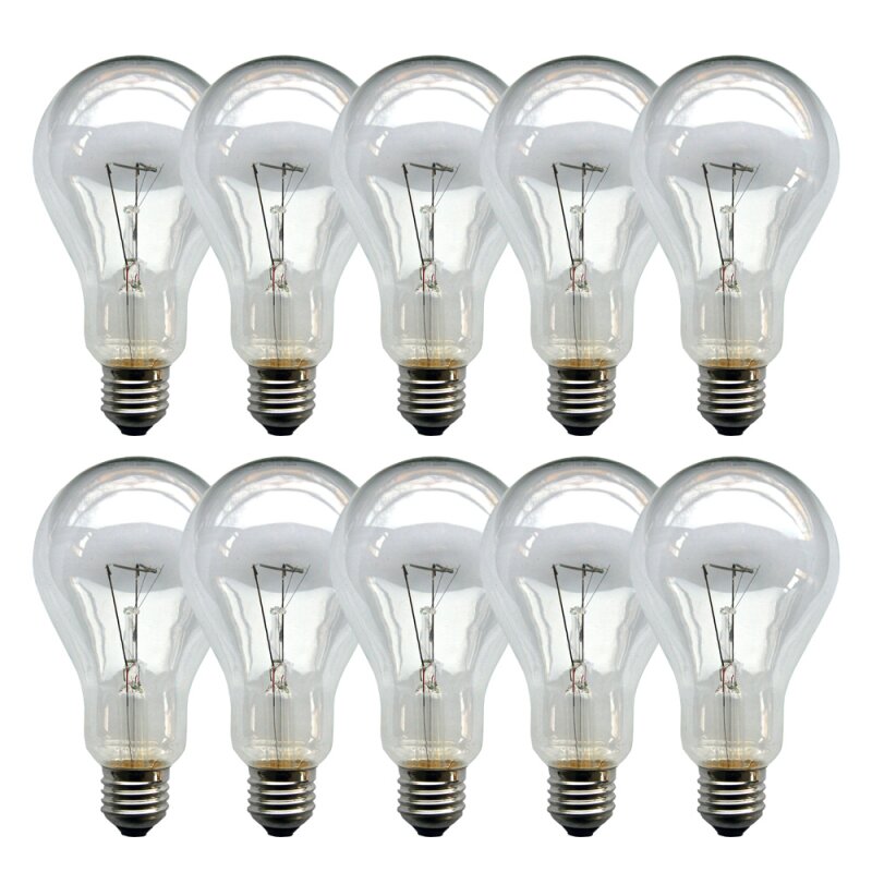 10 x Glühbirne 150W E27 klar Glühlampe 150 Watt Glühbirnen Ersatz für 150 Watt Glühlampen ist da! |