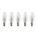 5 x Kerze Eco Halogen Glühbirne 18W = 25W / 23W E14 Glühlampe Kerzen warmweiß dimmbar