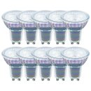 10 x LED Premium Glas Reflektor GU10 5W = 50W 450lm...
