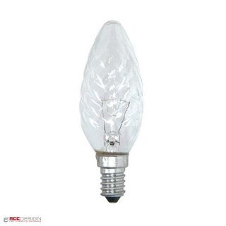 1 x Glühbirne Kerze gedreht 60W E14 KLAR Glühbirnen Glühlampen Glühlampe 60 Watt 